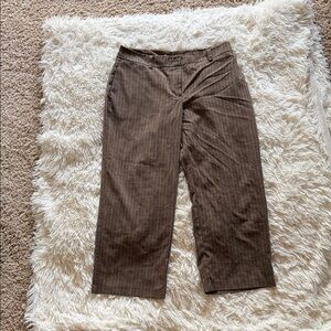 Topshop Brown Pinstripe Trousers